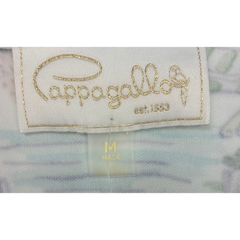 NWT Cappagallo Shift Dress Womens Medium White Multi Tropical Beach Zip Neck - Picture 7 of 12